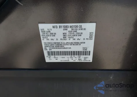 2016 Ford Explorer Xlt from USA, damaged, VIN 1FM5K8D82GGB25125